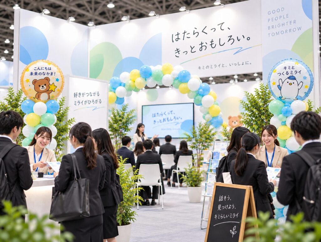 バルーンで装飾された採用イベント会場