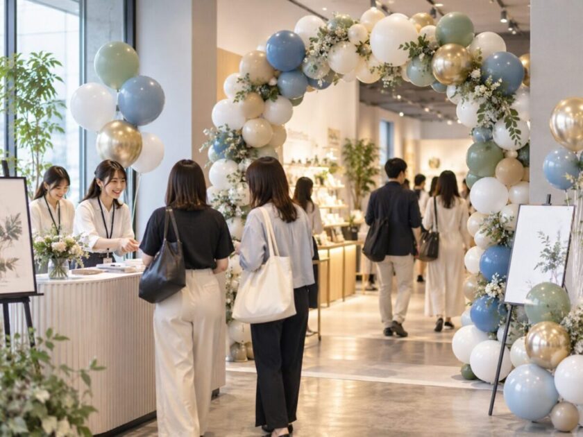 バルーンで装飾されたイベント会場